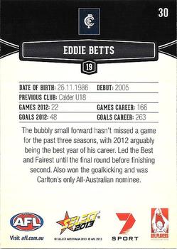 2013 Select AFL Champions #30 Eddie Betts Back